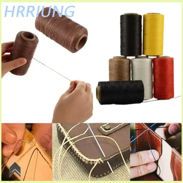 Set of 6 Heavy Duty Upholstery Thread for Canvas Leather Sewing Repair DIY Craft, 0.6mm Nylon String Extra Strong (Black, White, Brown)
