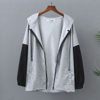 【มีไซส์ใหญ่】Plus Size Womens Hooded Zip Up Thin Jackets Casual Spring Autumn Outerwear