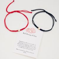 New Fashion Simple Love Heart Bracelet for Women Good Lucky Red Black String Braided Couple Bracelets Friendship Lovers Jewelry