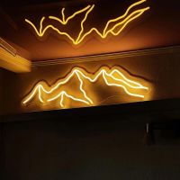 Neon Sign Custom Mountain Neon Sign LED Light Wall Window Hanging For Room Decor Office Decoration Gift Wedding Birthday Party