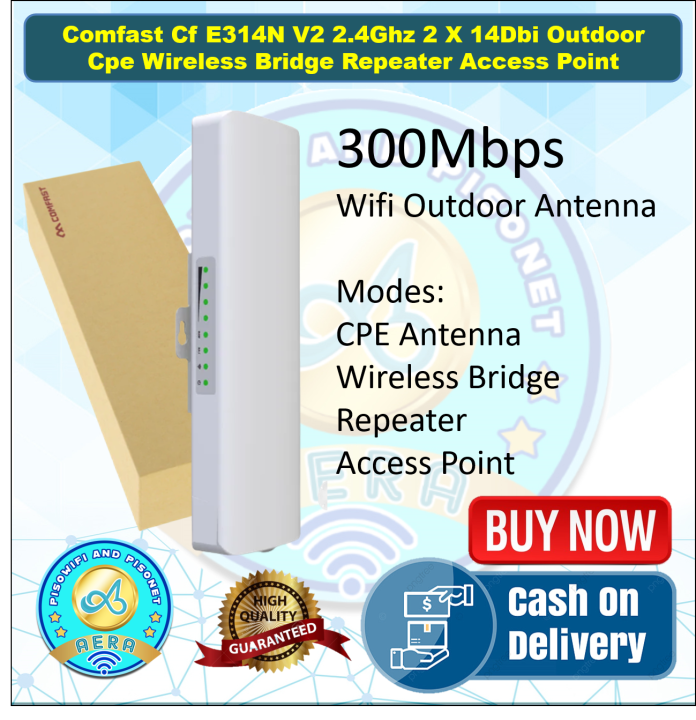 Comfast Cf E314N V2 2.4Ghz 2X14Dbi Outdoor Cpe Wireless Bridge Relayer ...