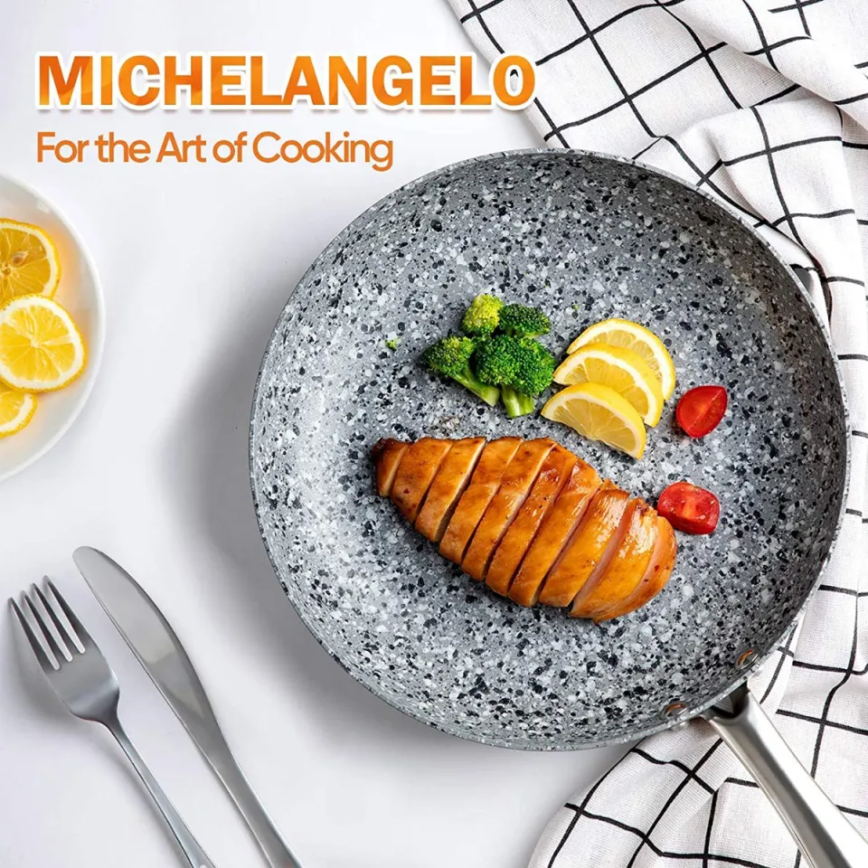  MICHELANGELO Frying Pan with Lid, Nonstick 8 Inch