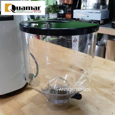 Quamar Hopper โถพักเมล็ดกาแฟ ขนาดมาตรฐาน 1.2 กก. พร้อมฝาและลิ้น ของแท้ สำหรับเครื่องบดกาแฟ Quamar รุ่น M80E, M80 Top - Coffee Grinder เครื่องบดกาแฟ