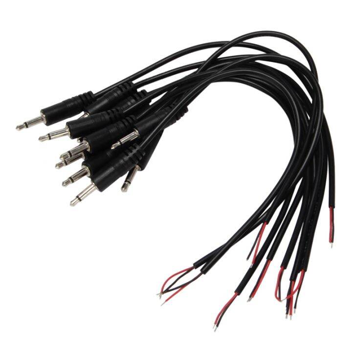 10Pcs Replacement Male Plug to Bare Wire Open End TS 2 Pole Mono 1/8inch 3.5mm Plug Jack