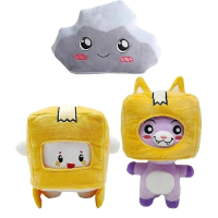 Cute Baby Lankybox Plush Toys BoxyCatFoxyRocky Kawaii Cartoon Robot Stuffed Anime Plushie Dolls Toys For Children Gifts