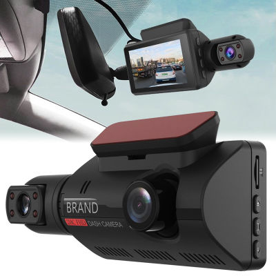กล้องติดรถยนต์ขนาดกะทัดรัดกล้องแผงหน้ารถใสสำหรับรถยนต์สำหรับกล้องหน้ารถอัตโนมัติกล้องแผงหน้ารถ DVR3รถยนต์ "กล้องติดรถยนต์เลนส์2เลนส์การมองเห็นได้ในเวลากลางคืนมาก