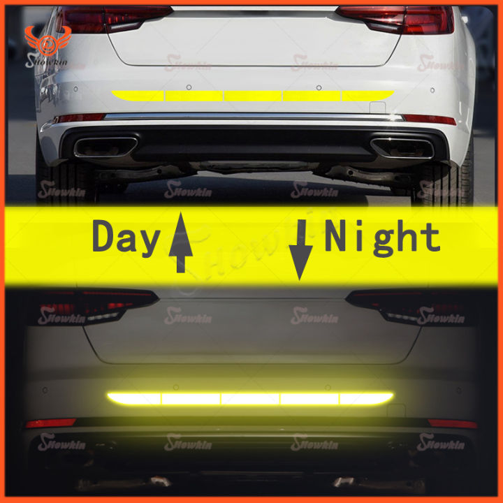 สติ๊กเกอร์สะท้อนแสงสะท้อนเทปสะท้อนแสงอุปกรณ์แต่งภายนอกรถแถบเตือนภายนอกตัวถังปกป้องรถ
