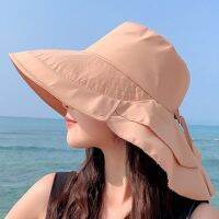 ；。‘【； New Womens Summer Sun Hat With Neck Protector And Sunshade For Outdoor Cycling Trip Big-Brimmed Fishermans Hat