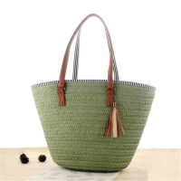 Gusure Large Straw Handbags Women Woven Shoulder Bag Summer Beach Travel Bags Female Handbags Big Casual Totes tassel pendant