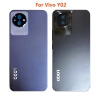 ฝาครอบกระจกด้านหลังสำหรับ Y02 Vivo เคสแบตเตอรี่สำรองฝาครอบด้านหลัง Y 02ฝาหลังมีเลนส์กล้องแบตเตอรี่