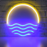 Sunset &amp; Sea LED Neon Lights Aesthetic Room Decor Neon LED Sign Lighting For Kids Room Party Wedding Party Chirismas Decoration