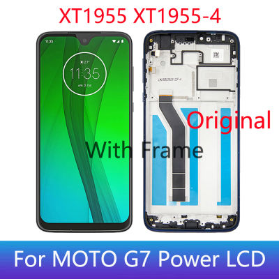 6.2 "Lcd Asal สำหรับ Motorola Moto G7จอแสดงผล LCD ไฟฟ้า XT1955 XT1955-4หน้าจอดิจิตอลประกอบ dengan Bahagian กรอบ