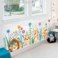 Wall stickers✖ 13guejudroto1971 Cães dos desenhos animados animais adesivos de parede diy flores plantas mural decalques para quarto crianças do bebê berçário decoração