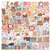 100Pcs/Set Cute cartoon bear stickers laptop decoration stickers stationery DIY