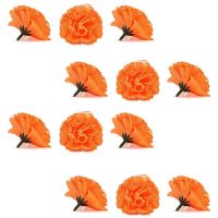 Marigold Flower Heads Bulk, 200Pcs Artificial Flowers Heads for Garlands Crafts, Silk Marigold Fake Flowers, Orange