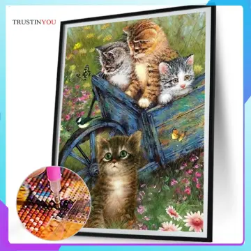 3d Diamond Embroidery Cute Cats Icon Diamond Painting Cross Stitch Animals  Stickers Diamond Mosaic Kits Rhinestone Pattern - AliExpress