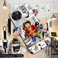 เคส PMP สำหรับ Tecno Camon 20 Camon 20 Pro Itel S23 (แหวนใส่นิ้ว + เชือกเส้นเล็ก) เคสโทรศัพท์ดีไซน์ลายการ์ตูนสีดำและสีขาวเคสซิลิโคนกันกระแทกโทรศัพท์ป้องกัน TPU