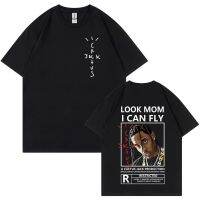 Hip Hop Short Sleeve T Shirt Print Look Mom I Can Fly Tee Astroworld Fashion Streetwear Summer Clothing Men Oversized Tees