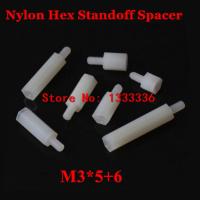 500pcs M3x5 6 Nylon Hex Standoff Spacer Male - Female 6mm Thread / Plastic Hexagon Pillar Screw Nut M3x5 6mm