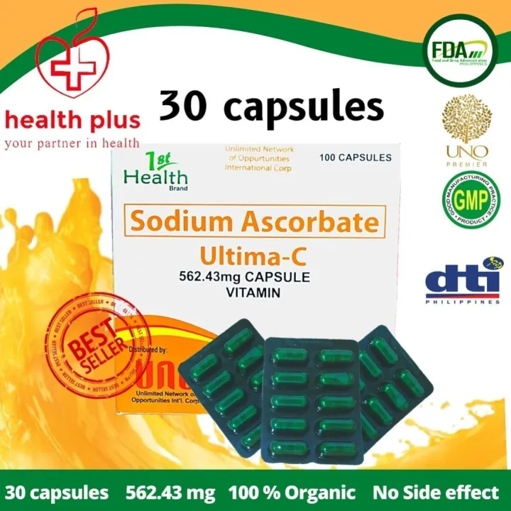 ULTIMA C 30 Capsules, Pampataba na Vitamins, ORIGINAL Multivitamins, 562.43mg, Sodium Ascorbate