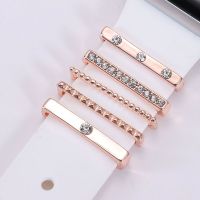 Untuk Apple Watch Band Logam Jimat Dekoratif Cincin Berlian Ornamen untuk Iwatch Gelang Jam Tangan Pintar Tali Silikon Aksesori