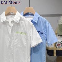 DM เสื้อเชิร์ตขนาดใหญ่ผู้ชายแฟชั่น4XL,สีทึบลำลองแขนสั้นเทรนด์เกาหลีเสื้อมีกระเป๋า