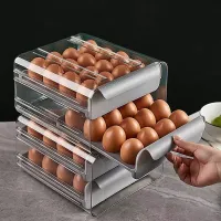 SHT ลิ้นชักเก็บไข่ไก่ ลิ้นชักเก็บของ ที่เก็บไข่ กล่องเก็บไข่ ตู้เย็นเก็บไข่ ใช้ได้กับตู้เย็นทั่วๆไป 1ชุดใส่ไข่ได้ 32 ฟอง ใน1ชุด มี2ชั้น