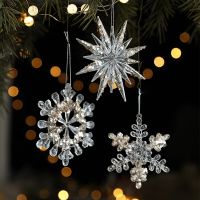 Christmas Decoration for Home Tree Transparent Snowflake Hanging Ornaments  Xmas Christmas Acrylic Pendant New Year Navidad Christmas Ornaments