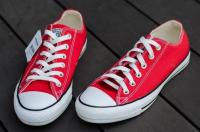 รองเท้าผ้าใบ Convers e(ตอนเวิร์ส)all star ของมีจำนวนจำกัด (made in Indonesia)สีแดง 100%