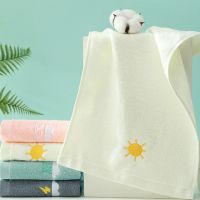 ☌ Pure Cotton Children Skin-friendly Soft Towel Cartoon Weather Cloud Absorbent Baby Wash Face Towel Child Washing Products25X45cm