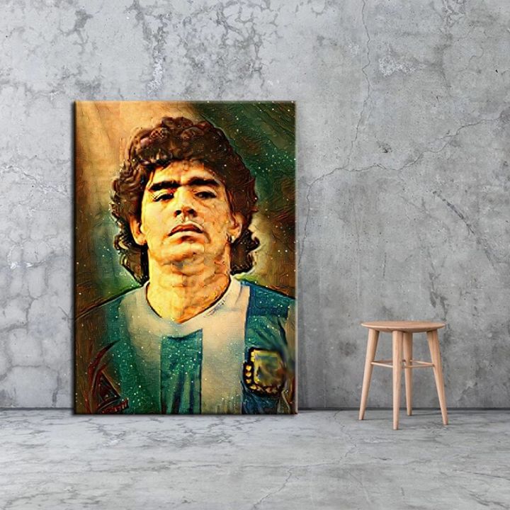 diego-maradona-โปสเตอร์-super-star-ภาพวาดสีน้ำมันผนังผ้าใบฟุตบอลนักกีฬาผ้าใบสิ่งพิมพ์ห้องนั่งเล่นตกแต่งผนังปกใหม่