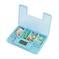 【YF】 4 Grids pill box medicine Storage Box Electronic Timing Reminder Medicine Boxes Alarm Timer Pills Organizer Pill Drug Container