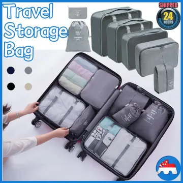 7Pcs Travel Storage Bags Set Home Travel Organizer For Clothes Underwear  Shoe Suitcase Luggage Packing Cube Tidy Pouch Underwear, clothing, shoes,  classification, storage, organizer's luggage bag set
