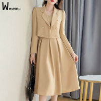 Women Design Button Solid A-line Tank Midi Dress Summer traje chaqueta mujer dos piezas dresses for women 2022 dress suits Chic