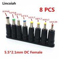 8 Buah DC 5.5X 2.1 MM Female Jack Plug Adaptor Konektor untuk 6.3 6.0 5.5 4.8 4.0 3.5Mm 2.5 2.1 1.7 1.35Mm Pria Tips Power Adaptor