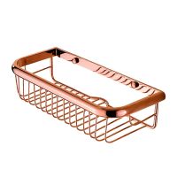 ▼✕№ 300mm Rose Gold Copper Wall Mounted Single Tier Soap / Sponge Shower Storage Basket / Bathroom Accessory Lba507