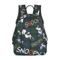 Snoopy กระเป๋าเป้สะพายหลังที่มีน้ำหนักเบาเดินทางกลางแจ้งกีฬาเด็กกระเป๋าเป้สะพายหลังความจุขนาดใหญ่นักเรียนมัธยมกระเป๋านักเรียนแล็ปท็อปกระเป๋าสะพายไหล่สบายๆ