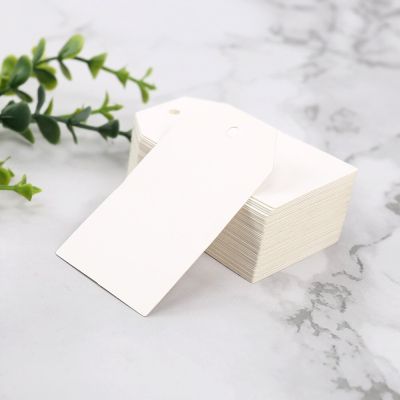 Blank Kraft Paper Tags Garment Clothing Tag Cake Bread Small Product Label Baking Packaging Supplies White Cards 50pcs 4*7cm Artificial Flowers  Plant