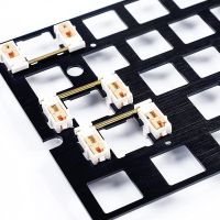 Gold Plated Plate Mounted Stabilizer for Custom Mechanical Keyboard 2U 6.25U (White Pink)