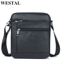 WESTAL Mens Shoulder Bags Small Mens Bag Genuine Leather Black Crossbody Bags for Men Flap Man Messenger Bag Male Leather 7604