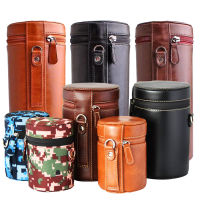 Camera Lens Bag PU Leather Case DSLR Waterproof Hard Protector For Canon Nikon Accessories Universal 24-70-200mm Cover