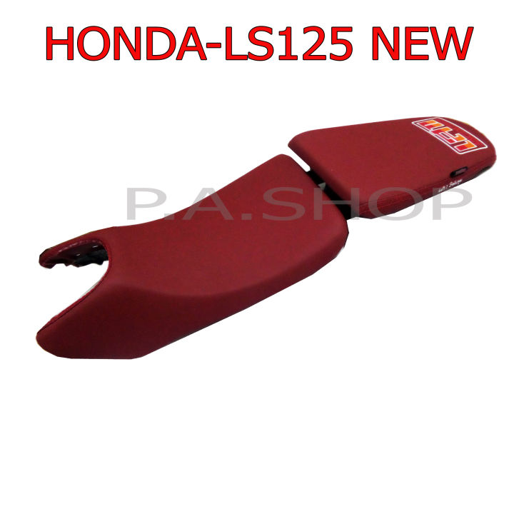 HOT เบาะแต่ง เบาะปาด เบาะรถมอเตอร์ไซด์สำหรับ HONDA-LS125 NEW 2001 หนังด้าน ด้ายแดง สีแดง งานเสก
