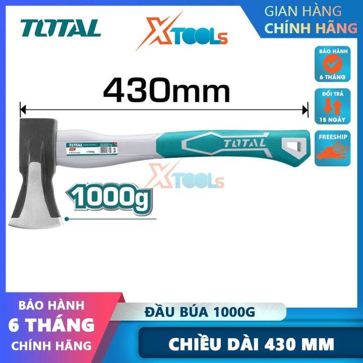 Búa rìu 1000g TOTAL THT798016, búa rìu có trọng lượng 1000g, đầu rìu ...