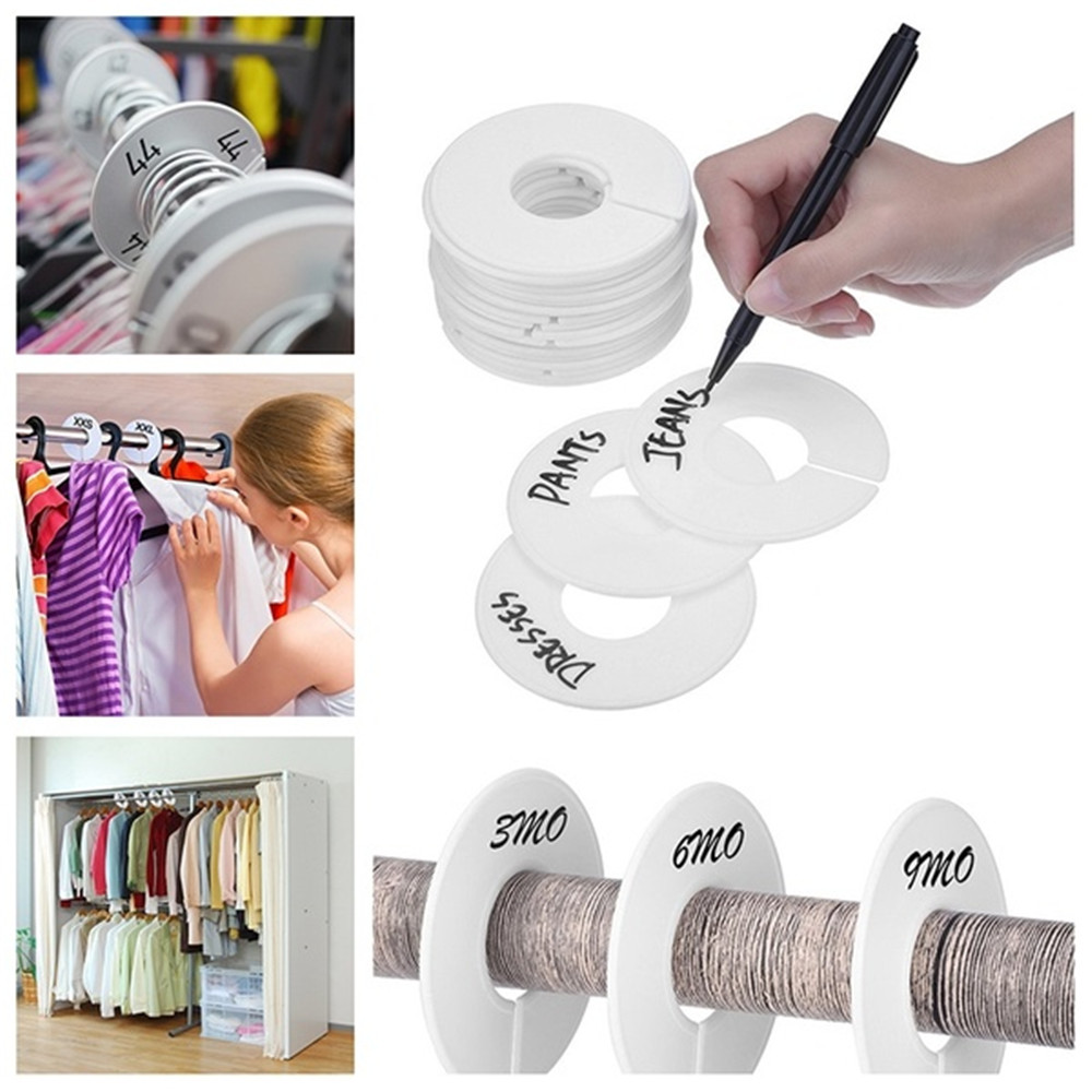 5/10PCS DIY Clothing Size Dividers Round Hangers Closet Dividers for Clothing 