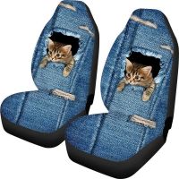 Car Seat Cover Universal Auto Cat Print Seat Case Polyester Fiber Car Seat Cushion Protector Mat Pad Accessories