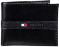 Tommy Hilfiger Mens Leather Wallet – Slim Bifold with 6 Credit Card Pockets and Removable ID Window One Size Casual Black Ranger