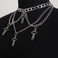 Wgoud แฟชั่น Gothic Cross จี้ Choker สร้อยคอโซ่สำหรับผู้หญิงสาว Hip Hop Gypsy Club เครื่องประดับ - iodz29 shop