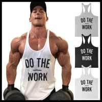 European Size Clothing Workout Vest Gyms Back Tank Top Men Bodybuilding Sleeveless DO THE WORK Muscle NEW