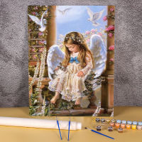 Angel Girl Landscape Painting By Numbers Set Acrylic Paints 40*50 Canvas Pictures Home Decor For Handicraft