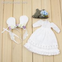 Outfits for Blythe doll White dress,Hair decoration,waistcoat Super natural suit for 1/6 bjd